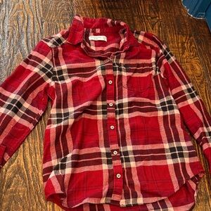 Abercrombie & Fitch Kids Red and Black Plaid Shirt